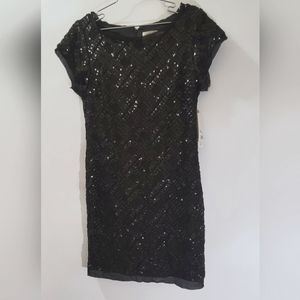 Eliza J cap sleeve sequin sheath dress